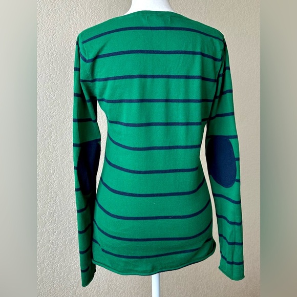 Banana Republic Green Navy Striped Cotton Sweater | Size S - Picture 4 of 4